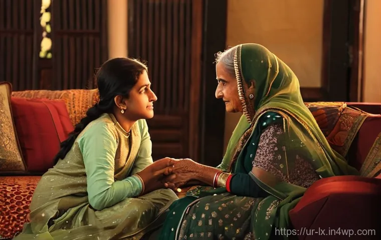 부모와의 부 대화에서의 긍정적인 경험 만들기 - **Image Prompt 1: The Embrace of Wisdom**
    A heartfelt and intimate scene unfolds in a cozy, trad...