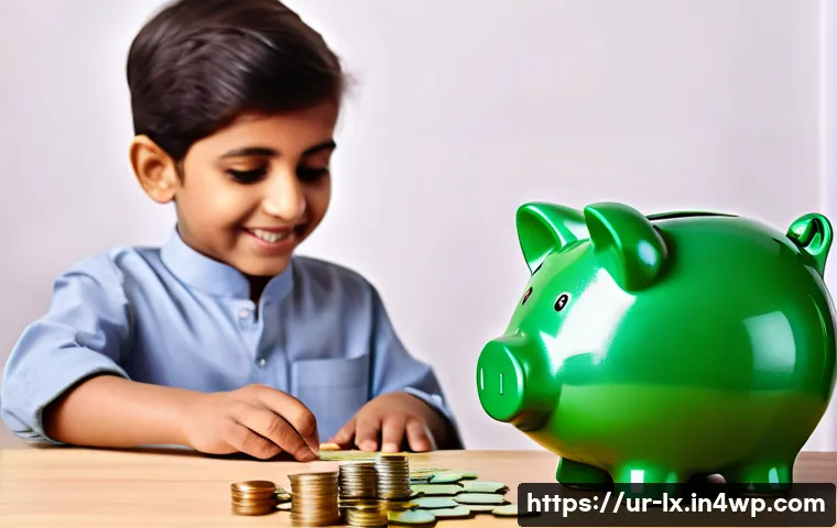 부모와 자녀 간의 재정적 이해 증진하기 - **Prompt**: "A joyful Pakistani child, approximately 7 years old, dressed in a modest shalwar kameez...